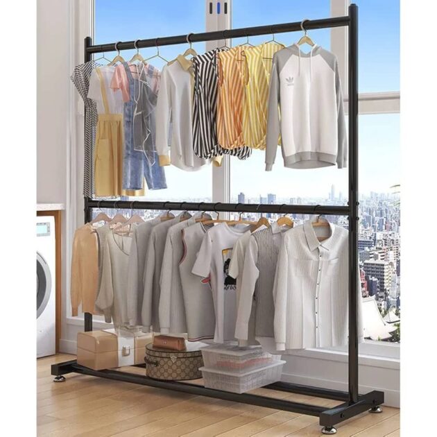 رف ملابس متعدد الوظائف مع حامل أحذية - تنظيم مثالي للملابس والأحذية