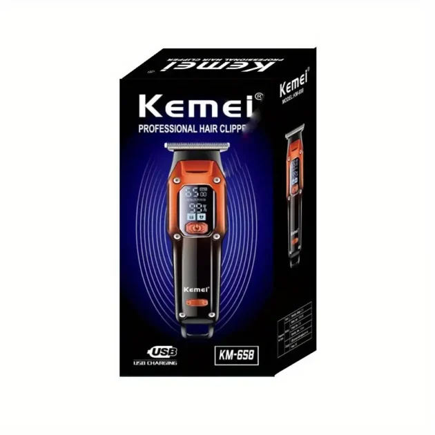 Tondeuse à cheveux électrique sans fil rechargeable pour hommes KEMEI KM-658 - الصورة 4