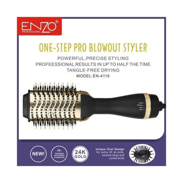 Brosse chauffante Sèche-cheveux multifonctionnel 1300W ENZO EN-4116 - الصورة 4