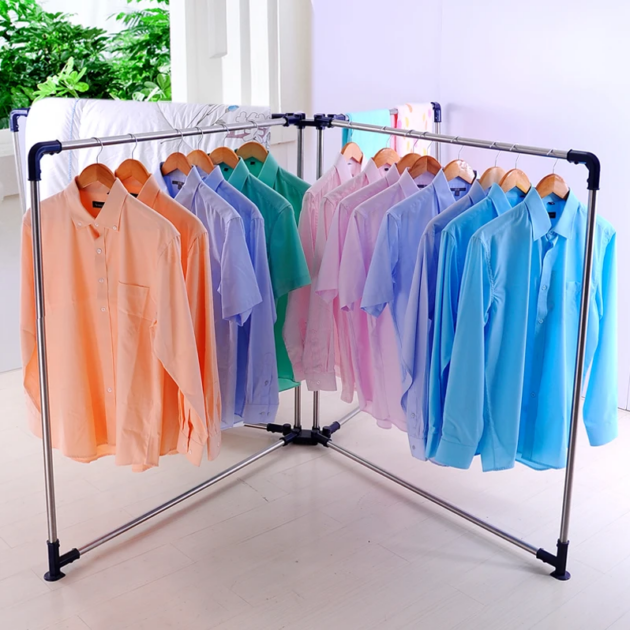 رف تنظيم وتجفيف الملابس ب4 أعمدة - Porte-Vêtement Pliable pour l'Intérieur et l'Extérieur
