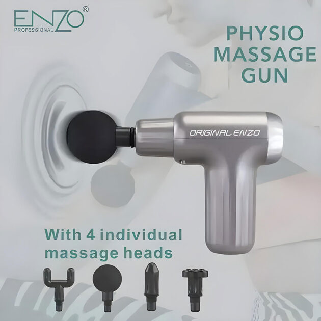 Pistolet De Massage Électrique À Percussion 4 Têtes Avec 6 Niveaux De Vibrations ENZO EN-4802 - الصورة 8