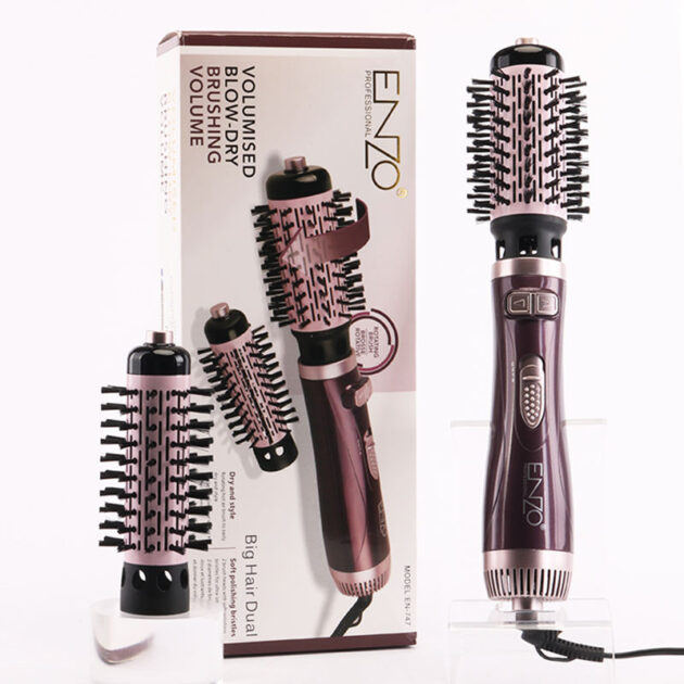 Brosse Soufflante Rotative Séchante et Coiffante 2En1 avec Technologie Ionique et 2 Accessoires ENZO EN-747