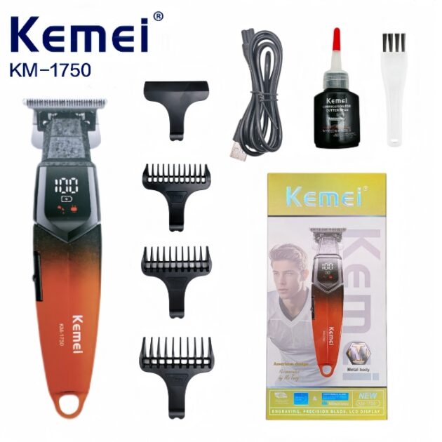 Tondeuse à cheveux électrique sans fil rechargeable pour hommes KEMEI KM-1750 - الصورة 4