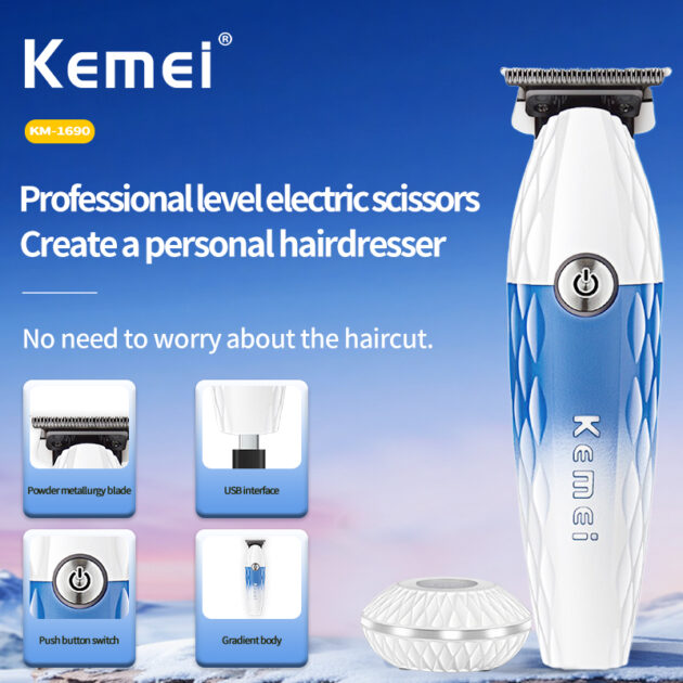 Tondeuse à cheveux électrique sans fil rechargeable pour hommes KEMEI KM-1690 - الصورة 7