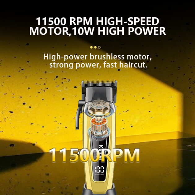 Tondeuse à cheveux électrique sans fil rechargeable pour hommes KEMEI KM-90-4 - الصورة 7