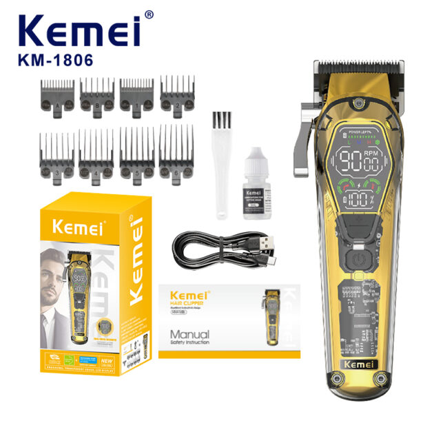 Tondeuse à cheveux électrique sans fil rechargeable pour hommes KEMEI KM-1806 - الصورة 6