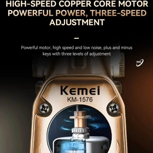 Tondeuse à cheveux électrique sans fil rechargeable pour hommes KEMEI KM-1576 - الصورة 4