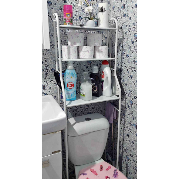 حامل ورف الحمام العصري لتنظيم وترتيب الأغراض Étagère De Salle De Bain, Meuble De Rangement Au-Dessus - الصورة 2