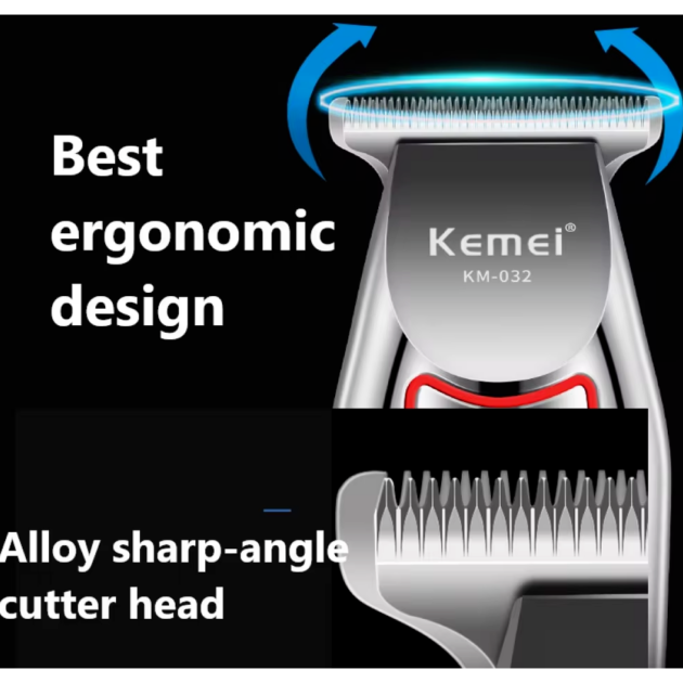 Tondeuse à cheveux électrique sans fil rechargeable pour hommes KEMEI KM-032 - الصورة 7