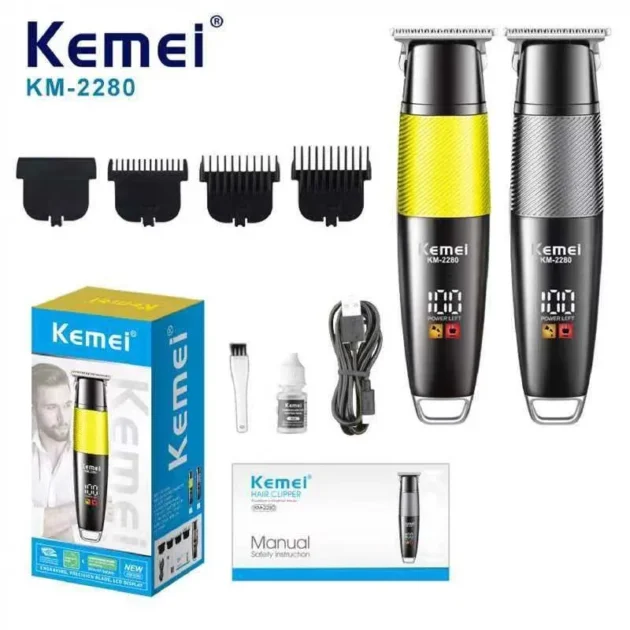 Tondeuse à cheveux électrique sans fil rechargeable pour hommes KEMEI KM-2280 - الصورة 2