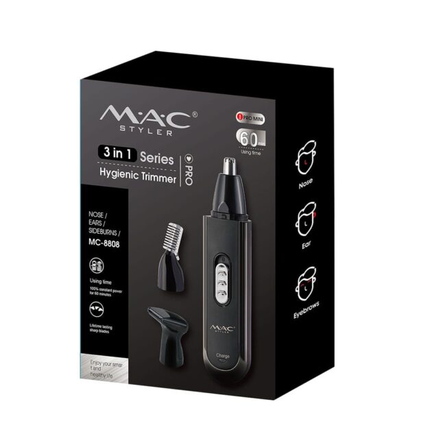 Tondeuse électrique sans fil pour le nez et les oreilles 3en1 MAC MC-8808 - الصورة 5