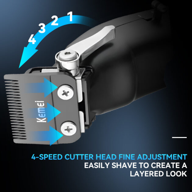Tondeuse à cheveux électrique sans fil rechargeable pour hommes KEMEI KM-2292 - الصورة 6