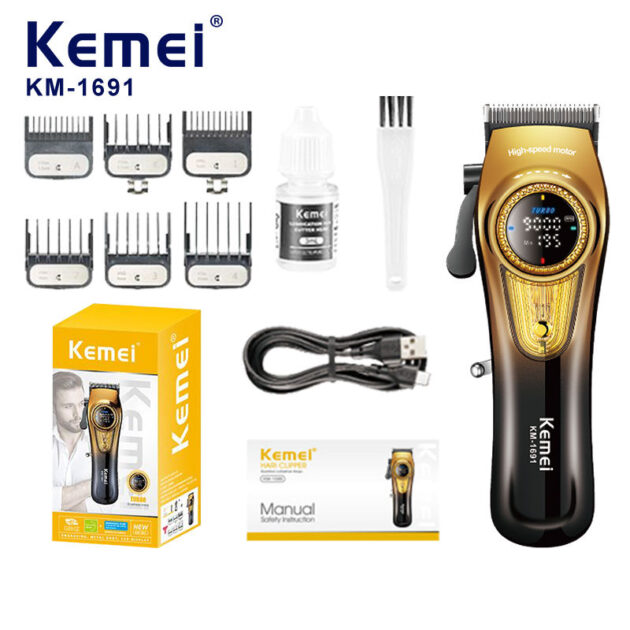 Tondeuse à cheveux électrique sans fil rechargeable pour hommes KEMEI KM-1691