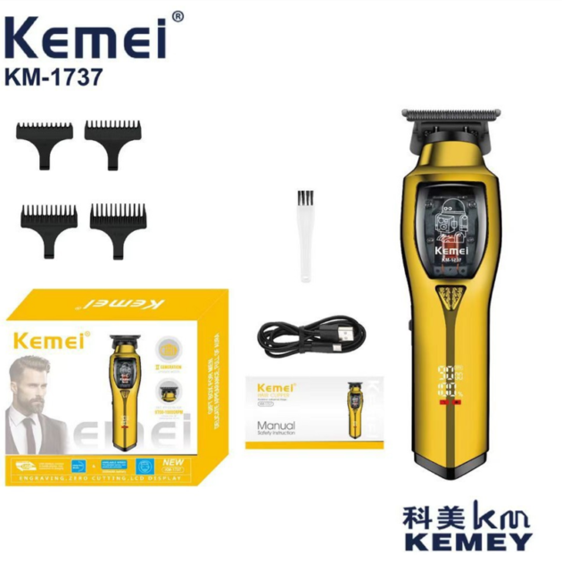 Tondeuse à cheveux électrique sans fil rechargeable pour hommes KEMEI KM-1737