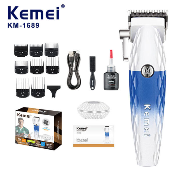 Tondeuse à cheveux électrique sans fil rechargeable pour hommes KEMEI KM-1689