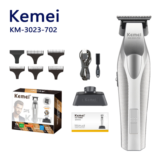 Tondeuse à cheveux électrique sans fil rechargeable pour hommes KEMEI KM-3023-702