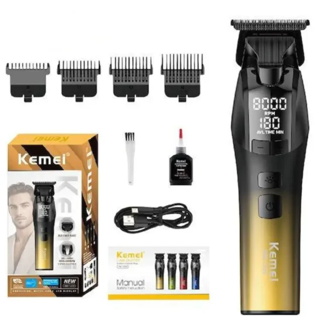 Tondeuse à cheveux électrique sans fil rechargeable pour hommes KEMEI KM-1859